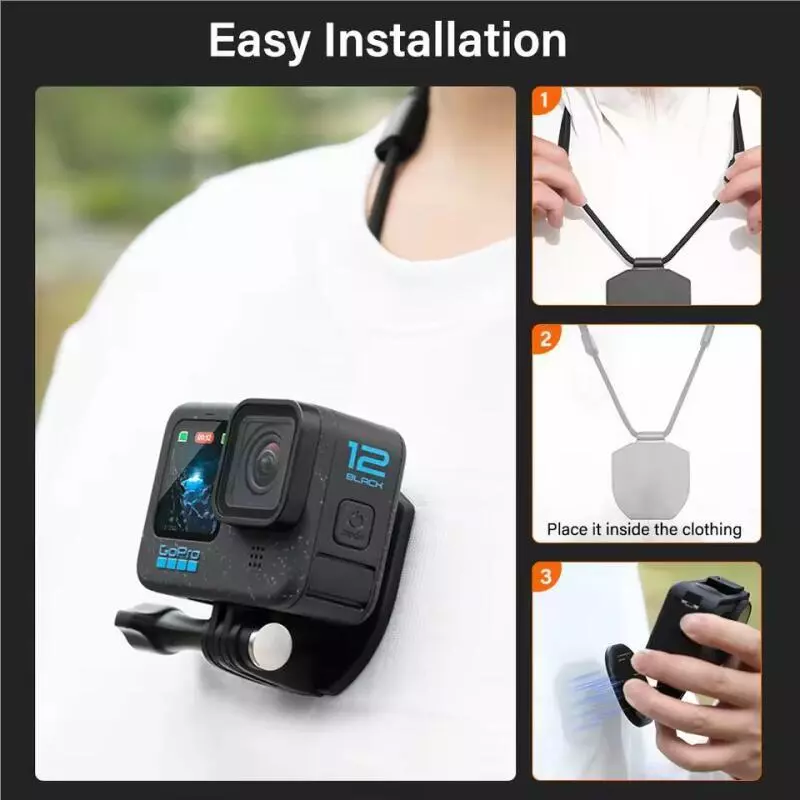 สายรัดคอแม่เหล็กยึดอะแดปเตอร์ติดตั้งกลั้งสำหรับ DJI Osmo 360/Nano Action 5 Pro/4 Gopro/Pocket 4/3/Insta360ขาจับกล้อง thumbnail 3