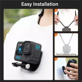 สายรัดคอแม่เหล็กยึดอะแดปเตอร์ติดตั้งกลั้งสำหรับ DJI Osmo 360/Nano Action 5 Pro/4 Gopro/Pocket 4/3/Insta360ขาจับกล้อง