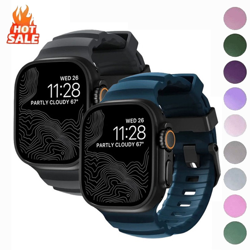 ซิลิโคนนุ่มสายกีฬาสําหรับ Apple Watch Series 11/10/9/Ultra 42 มม.46 มม.49 มม.สําหรับ IWatch 3/8/7/SE 3/6/5/4/3 44 มม./45/38/42