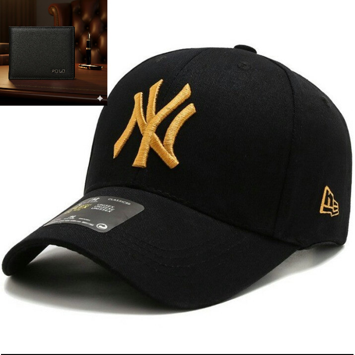 TOMBUAK.ID NY NEW YORK UNISEX HAT สําหรับผู้ชายและผู้หญิง / HAT PACKAGE ฟรี POLO WALLET / NY BASSEBA