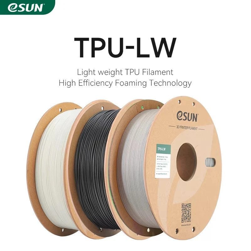 ESUN TPU-LW 3D เครื่องพิมพ์เส้นใย 1.75 มม.1 กก.Spool Light น้ําหนักสําหรับ Bambu Lab 3D เครื่องพิมพ์