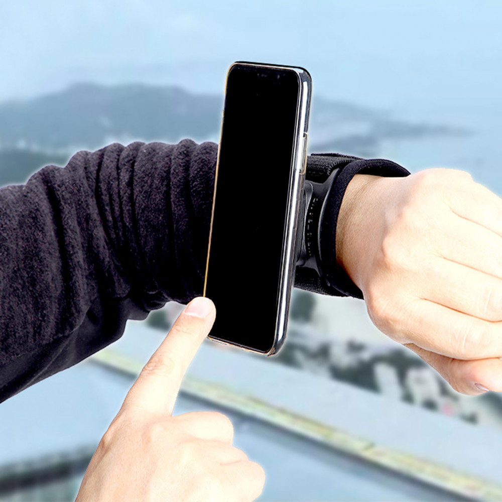 [ใหม่]360 หมุนได้สายรัดข้อมือโทรศัพท์มือถือผู้ถือข้อมือขี่จักรยานที่ถอดออกได้ปลอกแขนโทรศัพท์มือถือยึดสําหรับ ไอโฟน หุ่นยนต์ โทรศัพท์อุปก
