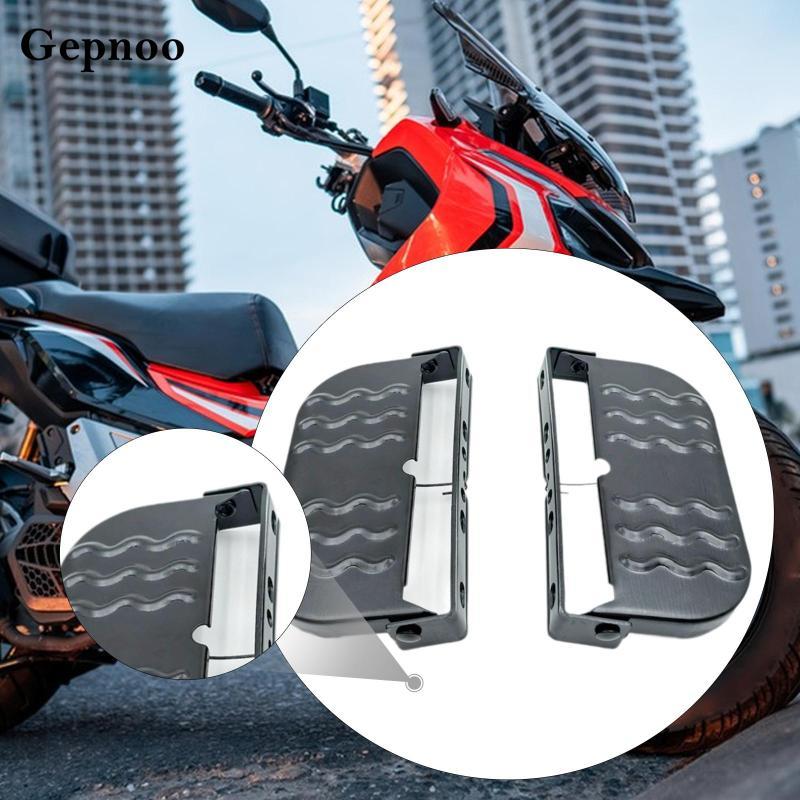 Gepnoo 2x แป้นเหยียบด้านหน้าสําหรับ E-bikes, ที่วางเท้าแบบพับได้, สากล, กันลื่น, คันเหยียบแบนกว้างสํ