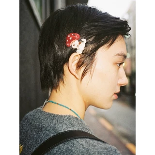 Tagi. Mushroom Popcorn Hairpin Cute Hair Accessories กิ๊บติดผมรูปเห็ดป๊อปคอร์น กิ๊บติดผม