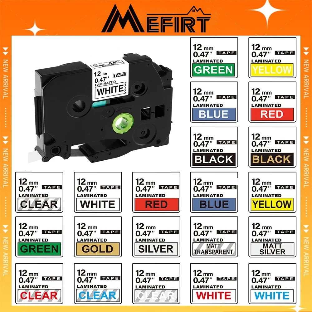 6/9/12 มม.ใช้งานร่วมกับ Brother Tze เทปป้าย TZE-231 เทปฉลากลามิเนต Strong กาวเติมเทปสําหรับ Brother 