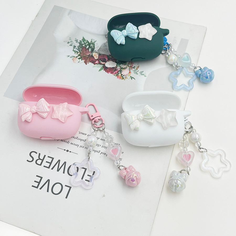 น่ารัก Hearphone สําหรับ JBL WAVE BUDS /buds2/WAVE100 เคสซิลิโคนพร้อม keychian สําหรับ JBL WAVE 100 