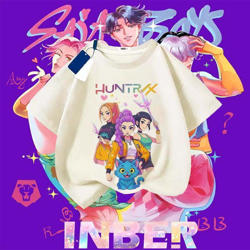 [COD]สไตล์ฤดูร้อนใหม่ Kpop Demon Hunters การพิมพ์คุณภาพสูง เหมาะกับทุกฉาก อเนกประสงค์และทันสมัย เสื้อยืดแขนสั้น ผ้าระบาย - รูปที่ 6
