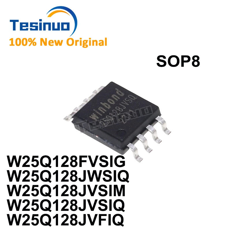 5PCS W25Q128JVFIQ 25Q128JVFQ W25Q128FVSIG 25Q128FVSG W25Q128JVS SIM 25Q128JWSIQ ชิป SOP