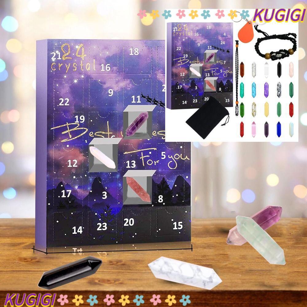 KUGIGI Crystals Advent Calendar, Minerals Stone Collector Christmas Advent Calendar, Rocks Stone Hea