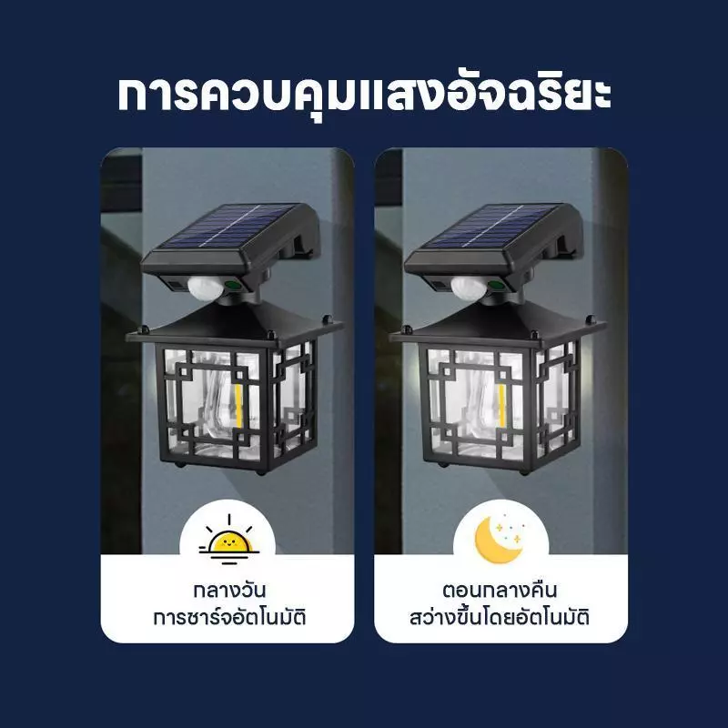 โคมไฟโซล่าเซลล์ LED ติดผนัง รุ่น CL-T26 thumbnail 7