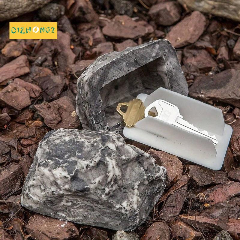 [dizhong2]Hide-A-Passed-Key Fake-Rock - ดูชุดหินจําลองชุดกล่องเก็บกุญแจเรซิ่น