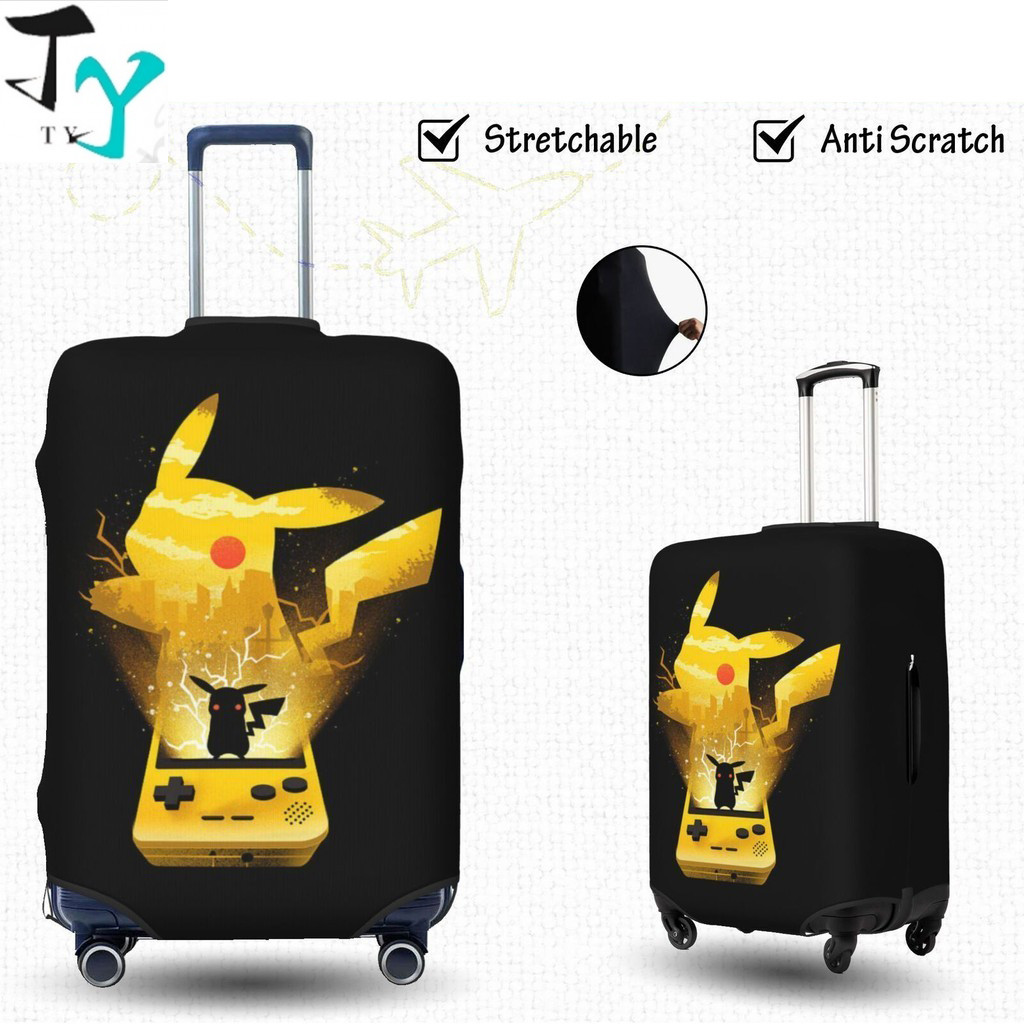 In Stockน่ารักPokemon Pikachuหนากระเป๋าเดินทาง18/24/28/32นิ้วยืดหยุ่นสูงกระเป๋าเดินทางSpandexฝาครอบป