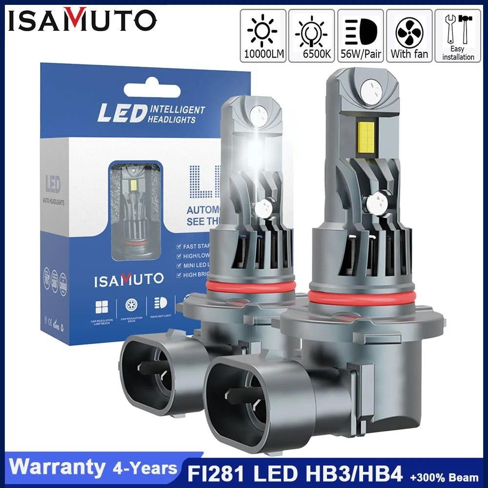 ISAMUTO FI281 HB3 HB4 P20d P22d หลอดไฟ LED หลอดทองแดงคู่ 1:1 หลอดไฟเดิม 12V 56W 10000LM 6500K สีขาวไ