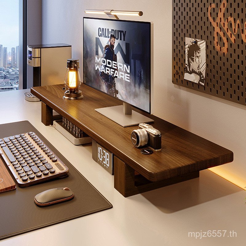 ที่เก็บของ Hu Monitor โรงงานเฟอร์นิเจอร์ Mingming ชั้นวางเพิ่มสํานักงานสีพีชโต๊ะคอมพิวเตอร์ตั้งโต๊ะไ
