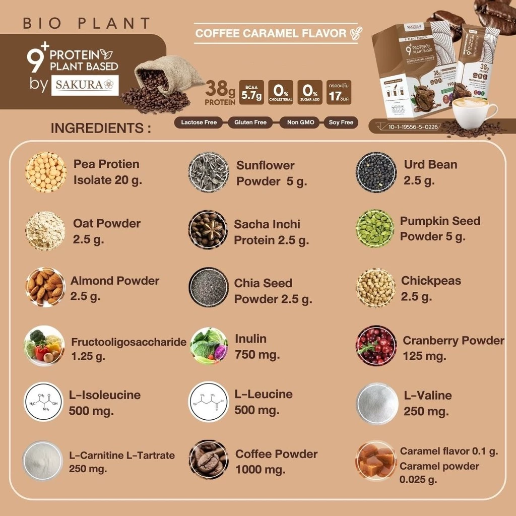 Bio Plant 9+ โปร 4 กล่อง โปรตีนพืชออร์แกนิค 9 ชนิด ดื่มง่าย ไม่สากคอ ไม่ใส่น้ำตาล คุมหิว ของแท้ thumbnail 5