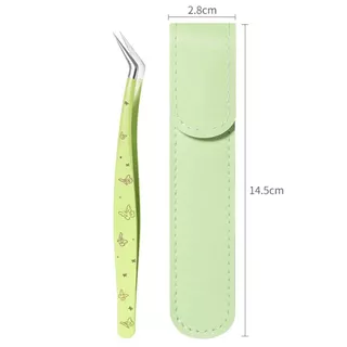 YENESTE แหนบขนตาปลอม, สแตนเลสความแม่นยําสูง Lashes Extension Tweezer, Professional พร้อมหนังการ์ตูน Anti-static Eyelash Curler Extensions Grafting