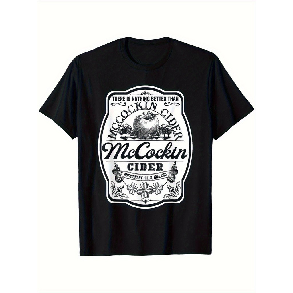 เสื้อยืดกราฟิก McCockin Cider Vintage - เสื้อยืดผ้าฝ้ายนุ่มพิเศษระบายอากาศได้สําหรับผู้ชายผู้หญิงสไต
