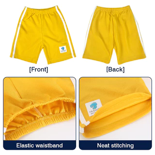 【BKK Delivery】กางเกงขาสั้นกีฬาเด็ก ผ้าแห้งเร็ว ลายทางสีเรียบ ระบายอากาศดี สำหรับเด็กชาย-หญิง วัย 2-11 ขวบ