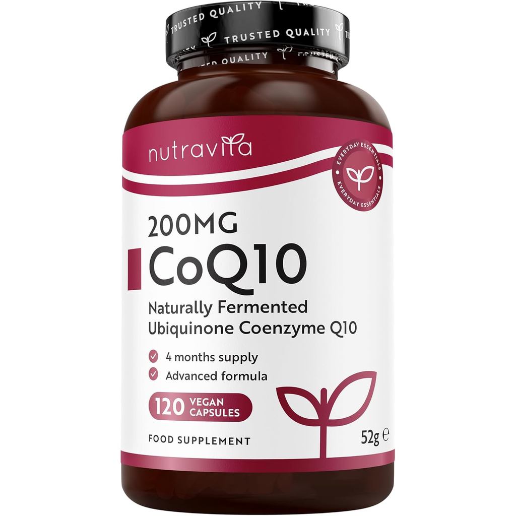 Nutravita CoQ10 200mg - 120 แคปซูลมังสวิรัติของเอนไซม์ Co ความแข็งแรงสูง Q10 (4 เดือน ply) - Ubiquin
