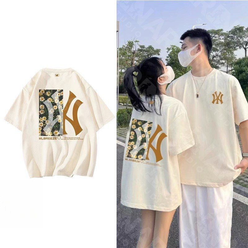 🔥พร้อมส่ง&COD🔥RINA STUDIO เสื้อยืดแขนสั้นแบบสบายๆ สไตล์เกาหลี ผ้าฝ้ายแท้ 100% ของแบรนด์ ชุดคู่รัก เสื้อคู่แฟน