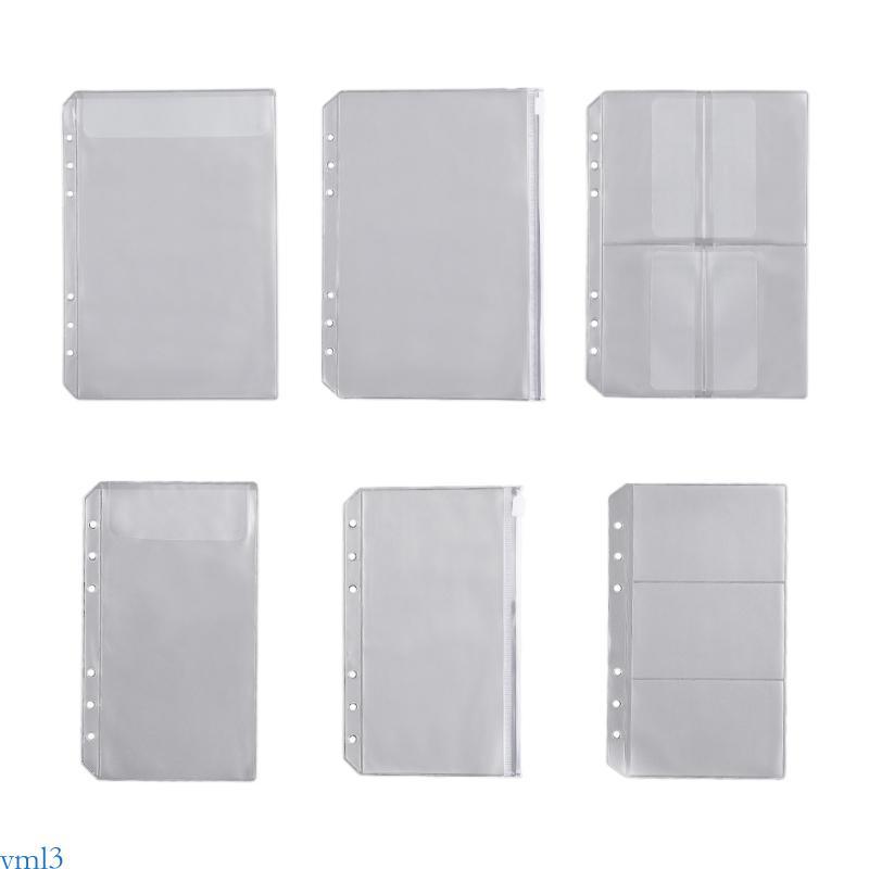 Yml3 10 ชิ้นสะดวก PVC A5 Binder A6 Binder กระเป๋าโฟลเดอร์ใส 6-แหวนโน้ตบุ๊ค Binder แฟ้มรายงาน Binder