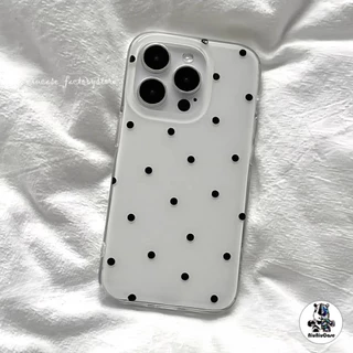โปร่งใส จัดส่งจากประเทศไทย เคสจุดคลื่นสีดํา for iPhone เคสไอโฟน 11 12 13 14 17 15 16 PLUS PRO MAX X XS MAX XR 7/8PLUS