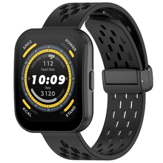 สายซิลิโคนสําหรับ Amazfit Bip 6 5/ Balance/GTR 4 3 2 สร้อยข้อมือหัวเข็มขัดแม่เหล็กสําหรับ Amazfit Pace/GTR 5 pro breathable sport สายคล้อง