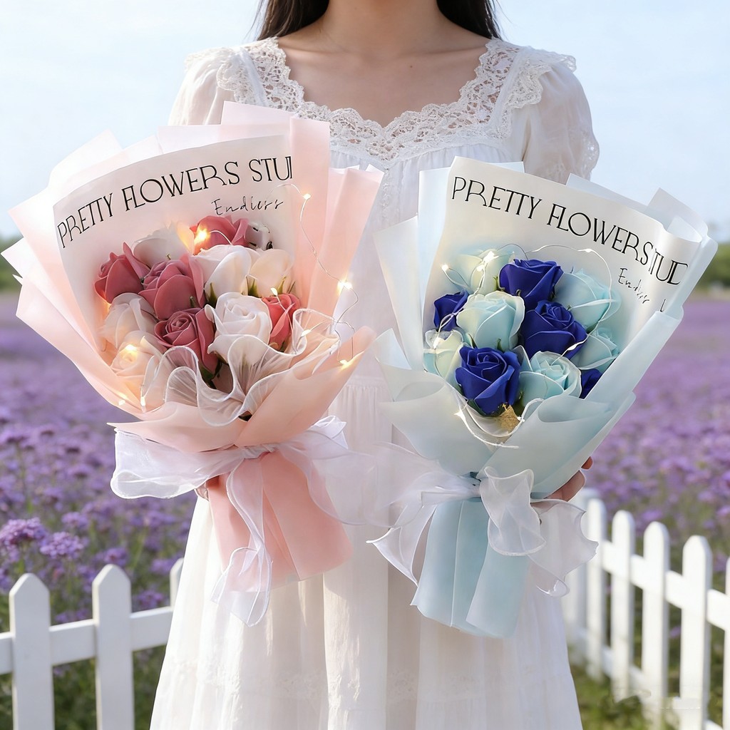 จัดส่ง24ชม.ช่อดอกไม้สุดโรแมนติกสำหรับวันวาเลนไทน์1ชุดสบู่ดอกไม้วันวาเลนไทน์งช่อดอกไม้ประดิษฐ์วันของผู้หญิง