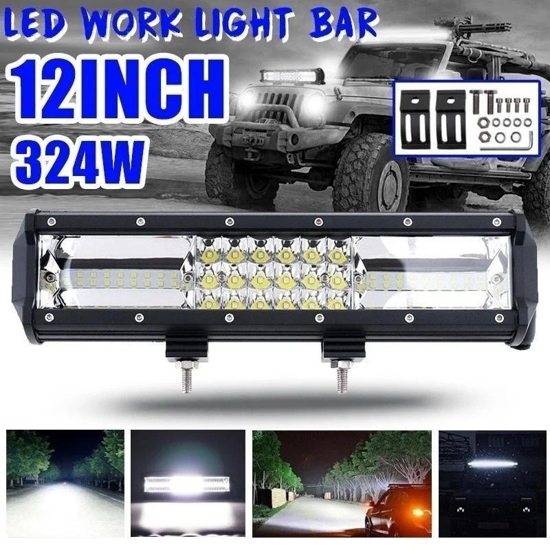 324W LED 12INCH รถไฟ LED ทํางาน LED Light Bar ไฟ LED รถทํางาน Offroad ไฟ LED Spotlight หลอดไฟ Drivin