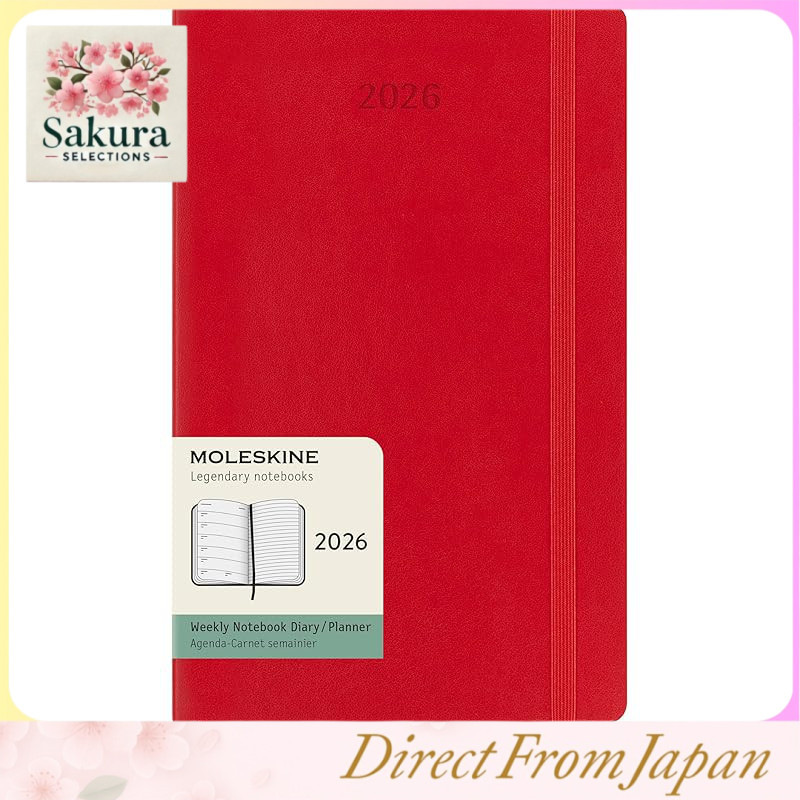 Moleskine Planner 2026 January Start 12-Month Weekly Diary Large Size (13cm x 21cm) Soft Cover Scarl