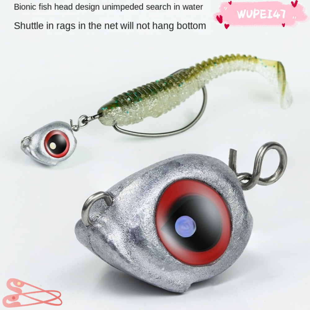 หัวจิ๊ก Swimbait พร้อมตากลม แบบเรืองแสง หัวจิ๊กสำหรับตกปลาน้ำเค็ม พร้อมน้ำหนัก หลายขนาด 3.5g, 5g, 7g, และ 10g