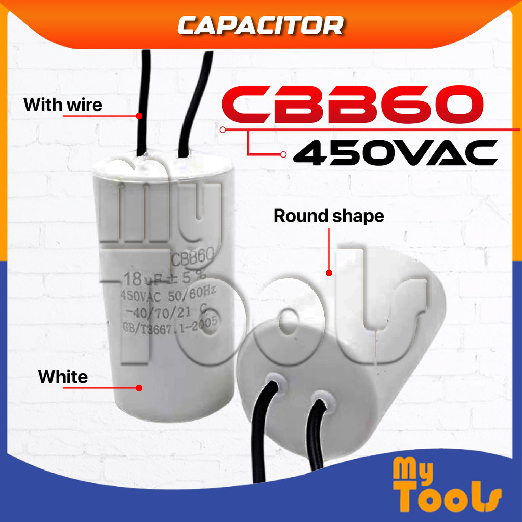 Mytools CBB60 พัดลมมอเตอร์ Run Capacitor คอนเดนเซอร์ 450VAC 50/60Hz 6uf-120uf