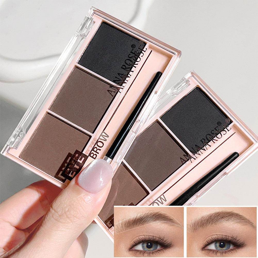 แป้งเขียนคิ้ว 3 สี กันน้ํากันเหงื่อ ติดทนนาน พร้อมแปรงเขียนคิ้ว