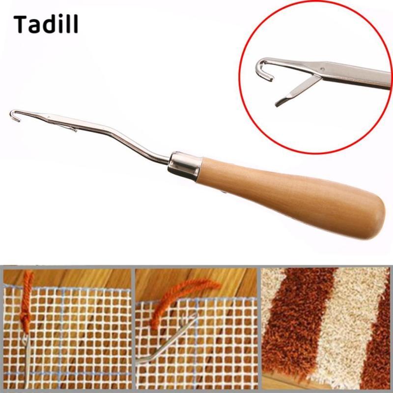 [negjsg] Latch Hook โครเชต์ตะขอไม้ Bent Latch Hook DIY พรมทําถัก