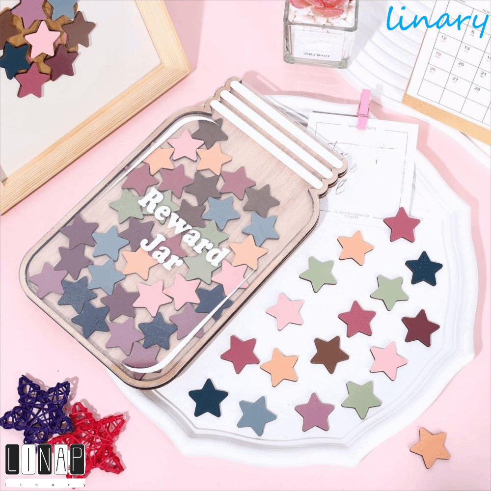 CULINARYHV Positive Behavior Rewards Jar, ไม้การ์ตูนเด็ก Star Reward Jars, Routine Training Incentiv
