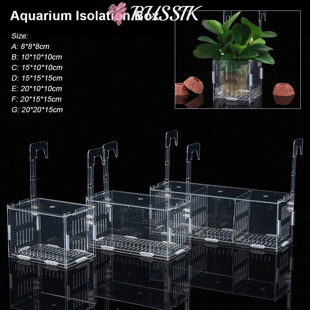 ROUSSIK 1 ชิ้นกล่องแยกตู้ปลา, Hatchery Divider วางกันสาด Hatching Breeding Box, ทนทานอะคริลิคขนาดเล็กทอด Hydroponic Plant Box อุปกรณ์เสริมตู้ปลา