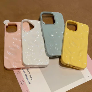 COD-ในไทย💥สำหรับ iPhone 16 15 14 13 12 11 Pro Max X XS XR XS 7 8 6 Plus เคส เคสโทรศัพท์น่ารัก Candy Color Wave