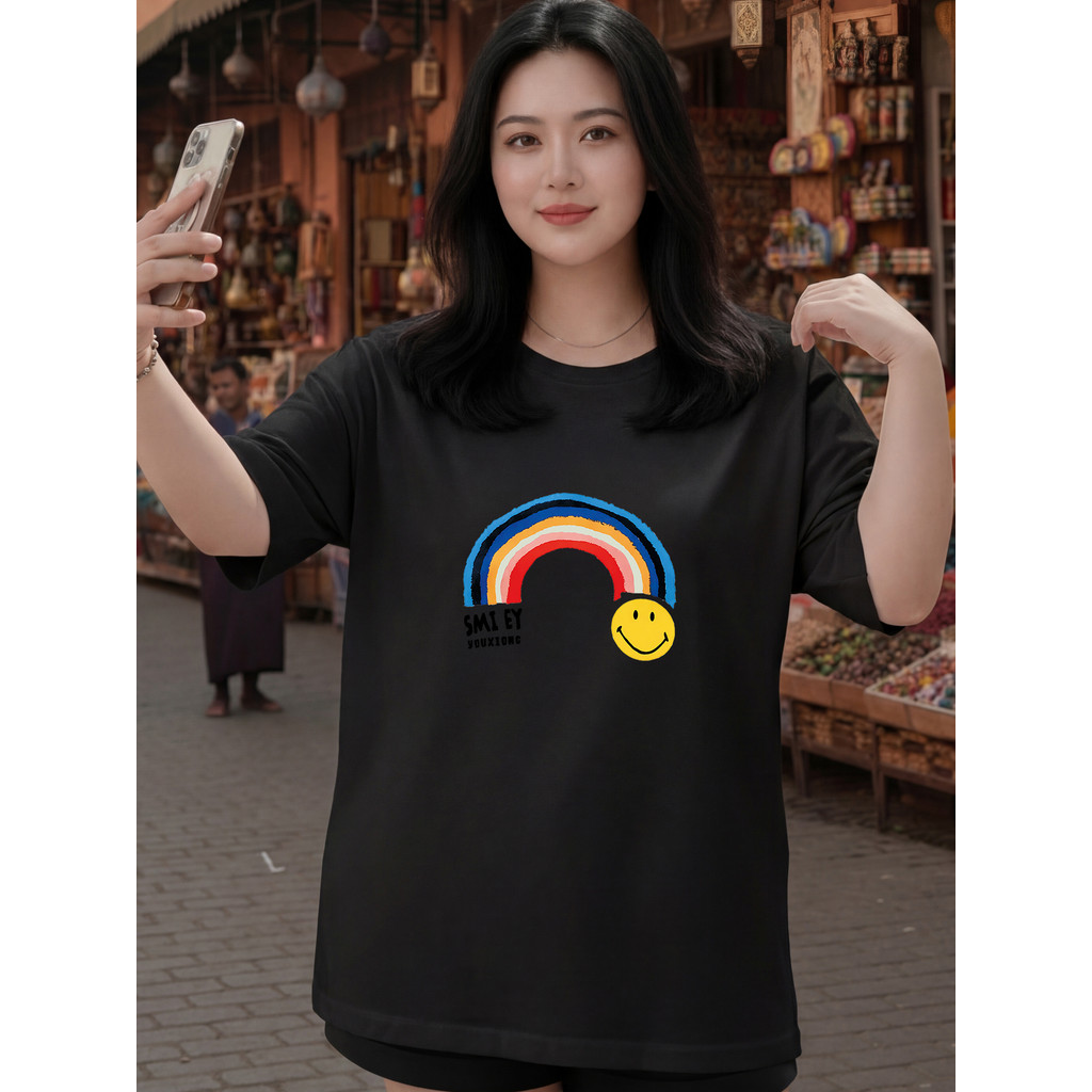 2Y654 [AIYOU] M-5XL เสื้อยืดผู้หญิง Baju Perempuan สไตล์ Wanita PLUS ขนาด PLUS ขนาด Crop Top เสื้อผ้