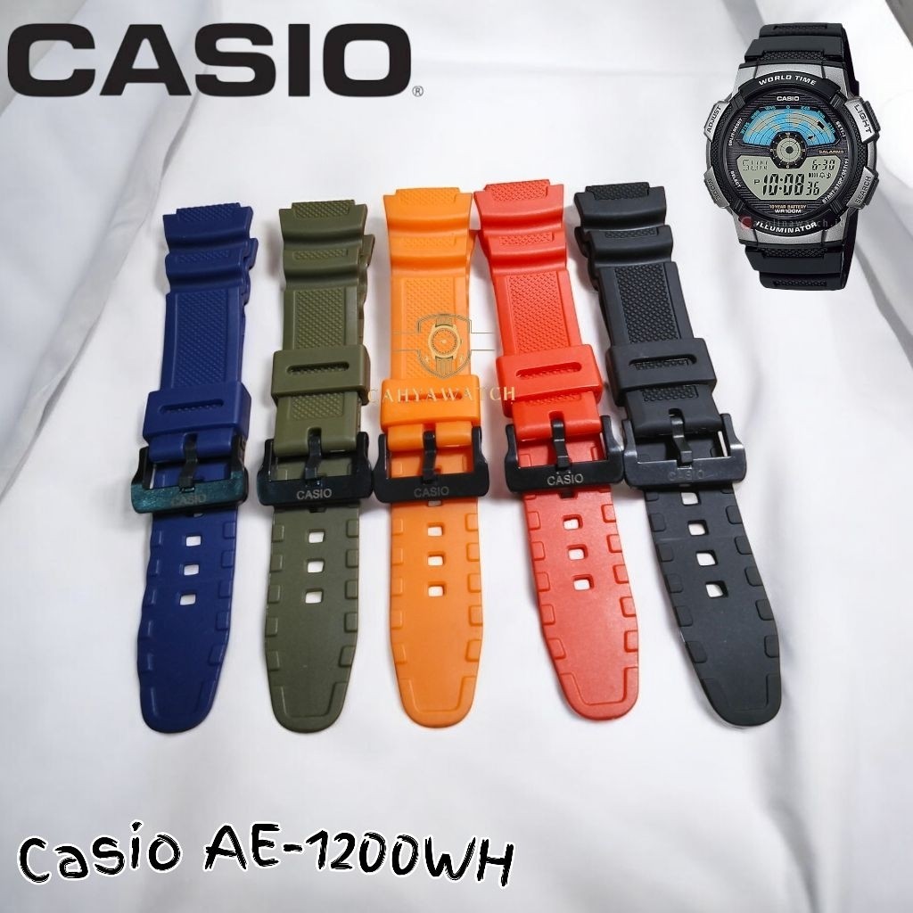 Casio AE-1200WH สายยาง Casio AE1200WH สายนาฬิกา