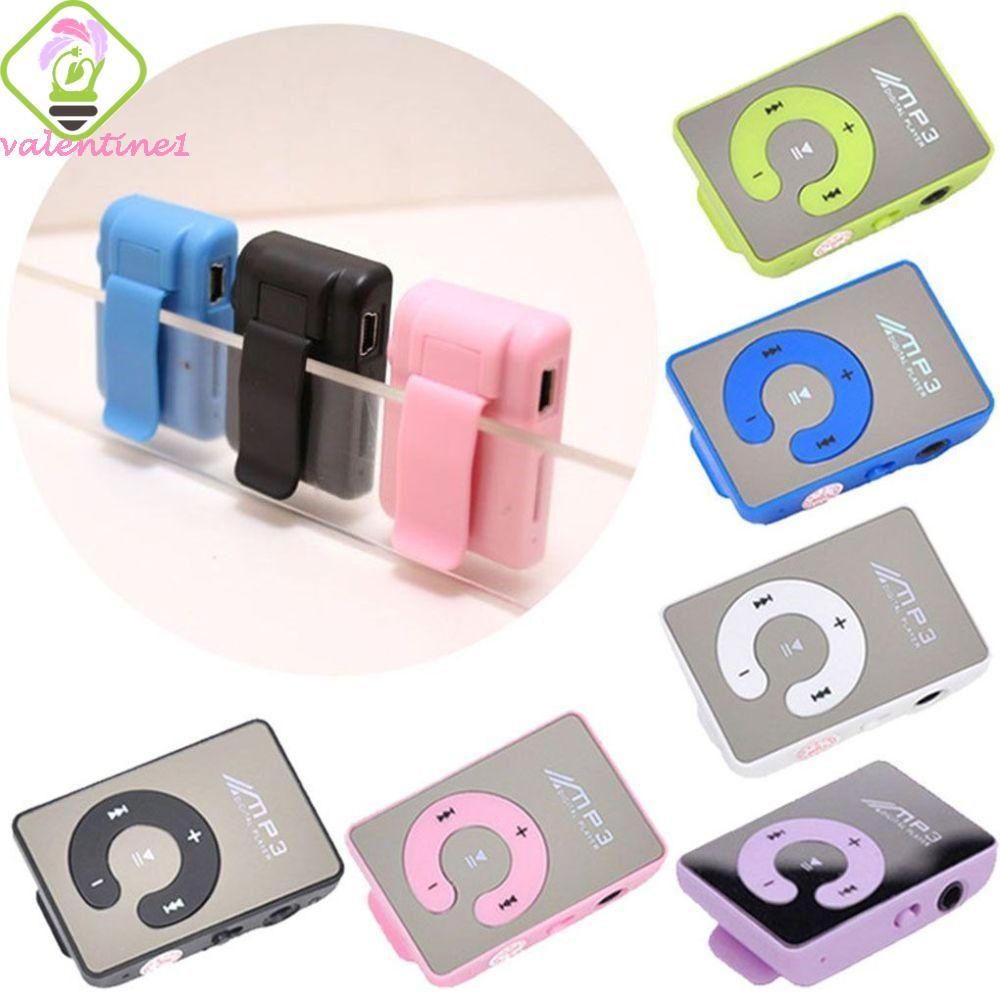 VALENTINE Mp3 เครื่องเล่นเพลง TF Card ลําโพงนักเรียน Walkman Mini Mirror Clip กีฬาวิ่งเครื่องเล่นเพล