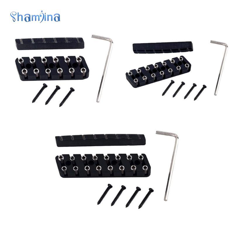 [Shamjina] 6 String/ 7 String/ 8 String Headless Guitar Bridge & Slotted Nut Set