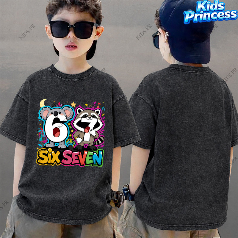 COD 2026 สินค้าใหม่ ทรงหลวม คอกลม เสื้อเด็ก kids Distressed T-shirt ผ้าฝ้าย เด็กชาย เสื้อผ้าเด็ก t-s