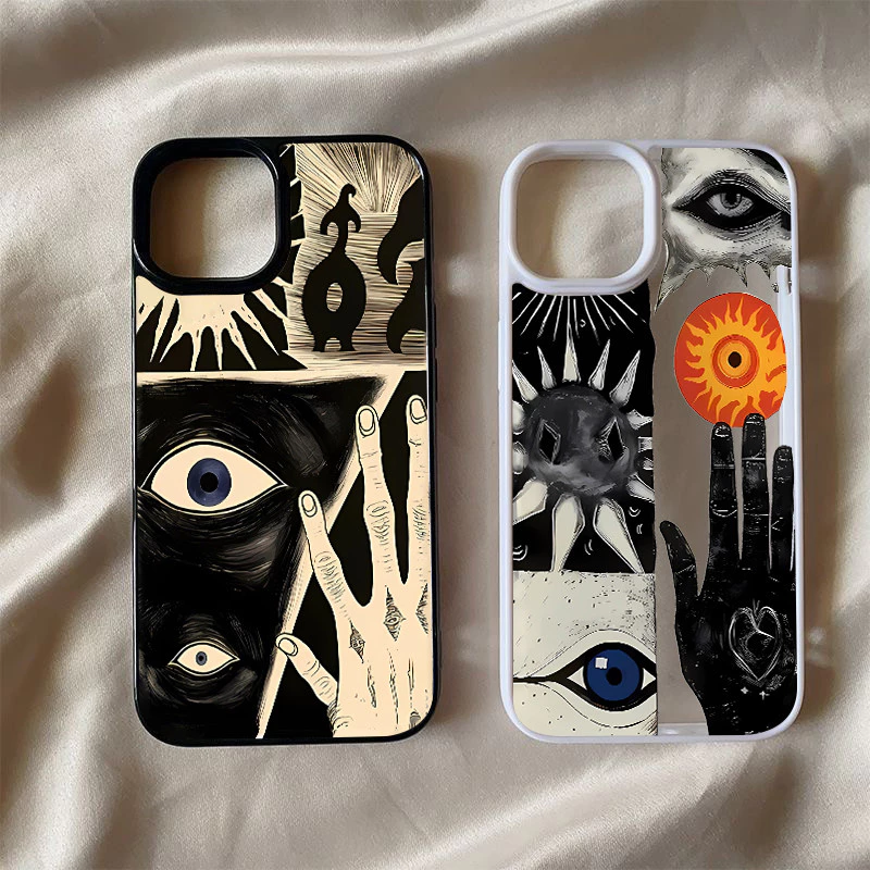 เคสอะคริลิคใสแข็งลายสัญลักษณ์ลึกลับสมัยใหม่ สำหรับ iPhone 11 12 13 14 15 16 Pro Max iPhone 13 iPhone 15 Pro Max ดีไซน์สว