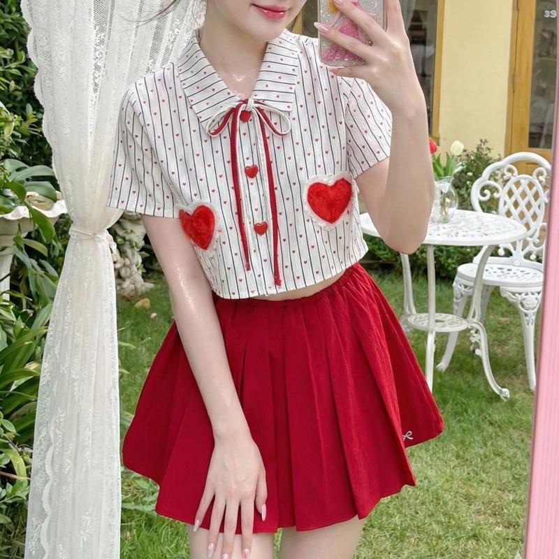 (มีแยกขาย/ขายเซต) Love heart แมทชุด วาเลนไทน์สีแดง น่ารักมาก