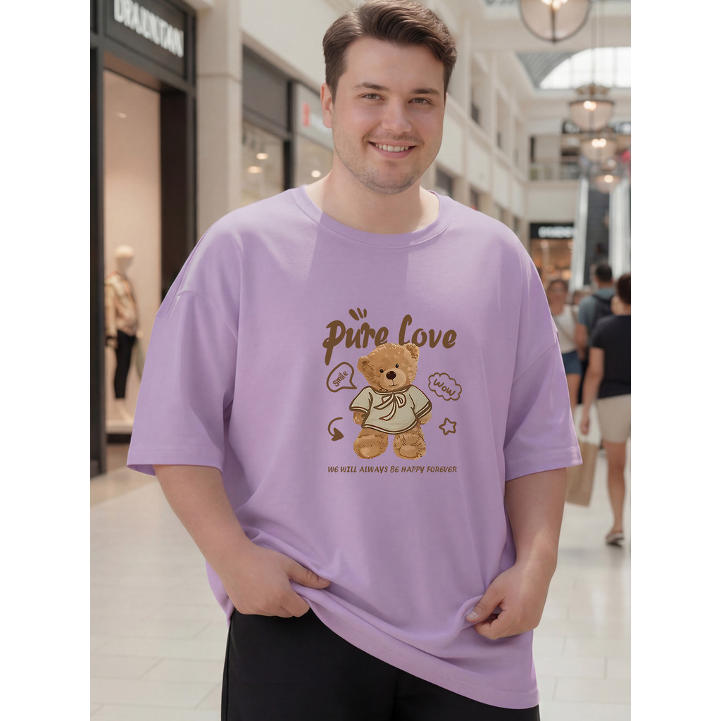 2Y515 [AIYOU] Lelaki Baju T เสื้อผู้ชาย TShirt XL-5XL เสื้อยืดขนาดใหญ่รอบคอผู้ชายสไตล์เกาหลี Plus ขน