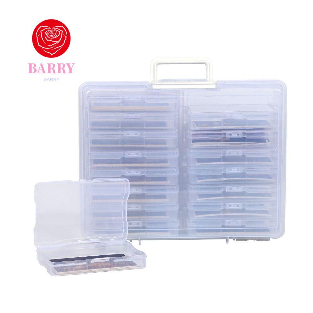 กล่องเก็บภาพ BARRY, 16 Inner Organizer Clear Craft Storage Case, ฝาปิดอุปกรณ์สํานักงานพร้อมที่จับ การ์ดขนาดใหญ่พิเศษ Keeper รูปภาพ