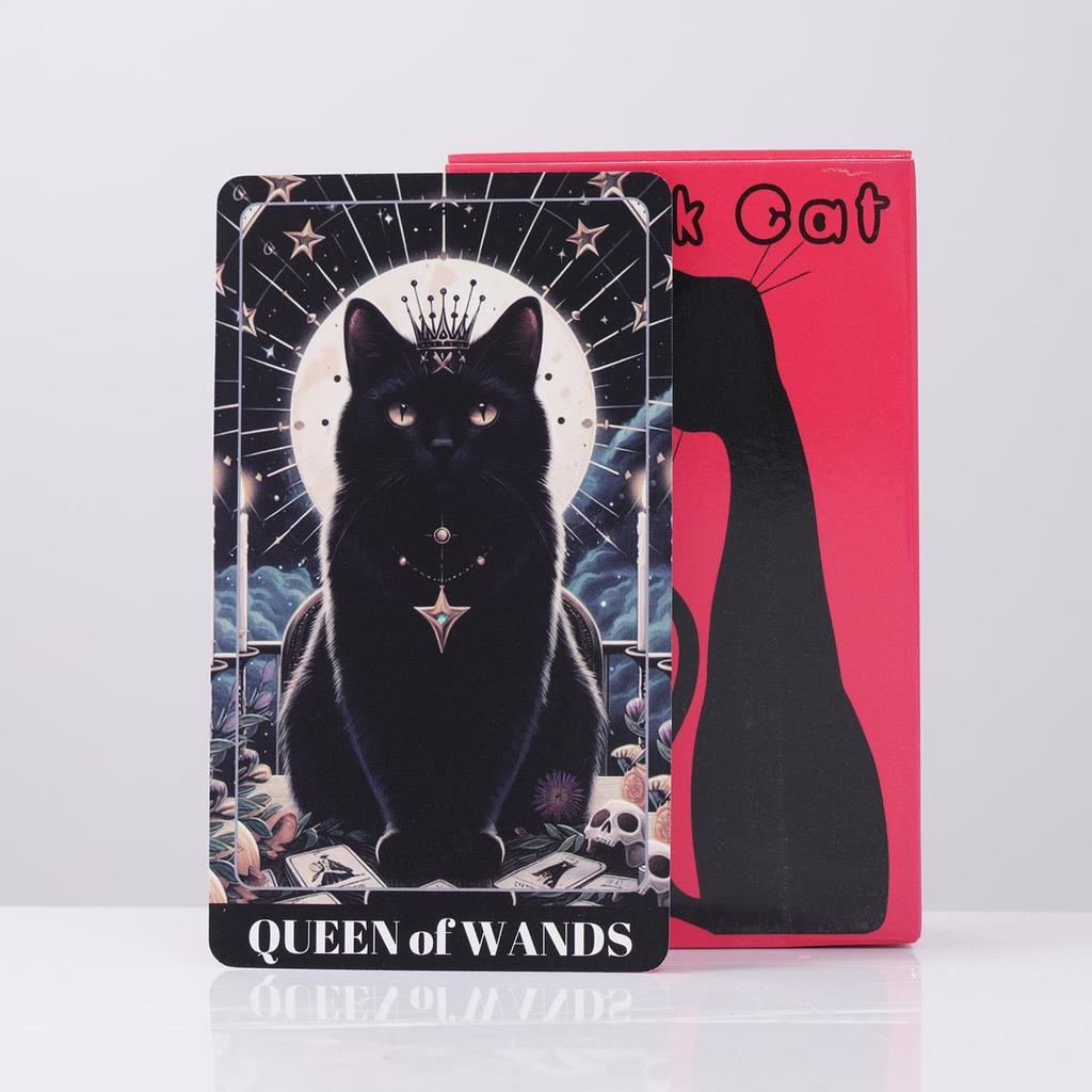 Black Cat Tarot Shadowy Cat Deck Feline Deck 78 ชิ้นไพ่ทาโรต์ตามไรเดอร์บริกรระบบสําหรับผู้เริ่มต้น ราคา ถูกที่สุด ดีลบีเคเค แกลเลอรีภาพที่ 8