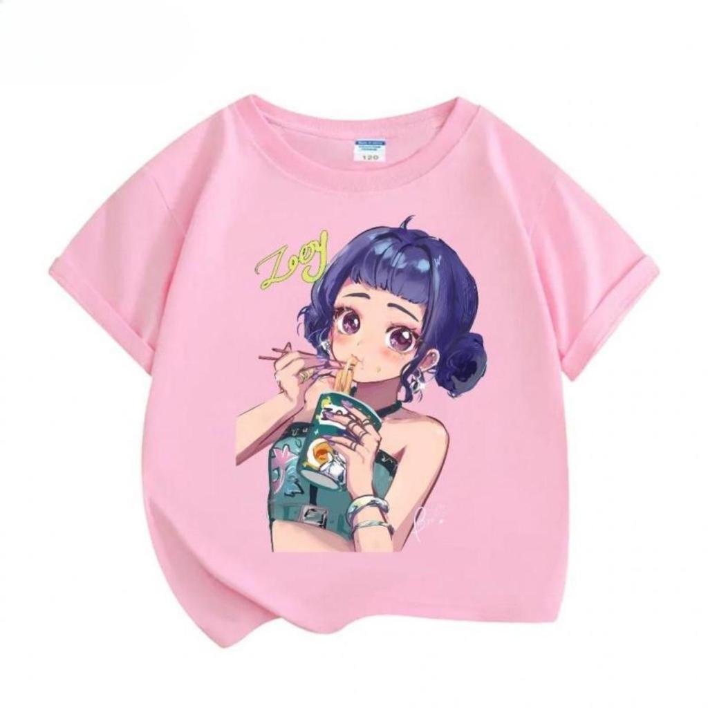 Top Zoey Huntrix เสื้อ Demon Kpop คอกลม แขนสั้น ทั้งชายและหญิง
