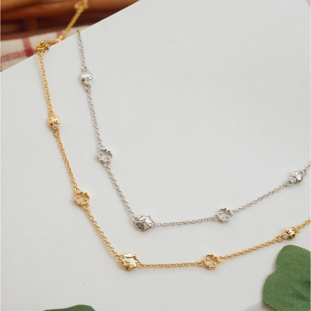 YVIS Vines Brass Necklace - Lucky Charm Collection