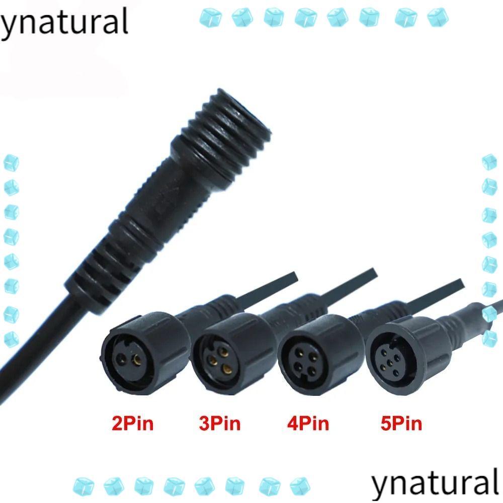 YNATURAL ขั้วต่อ LED ชายหญิง, 20 ซม.2Pin 3Pin 4Pin 2Pin 3Pin 4Pin แจ็ค, ไฟ LED Connector สายสีดํา IP